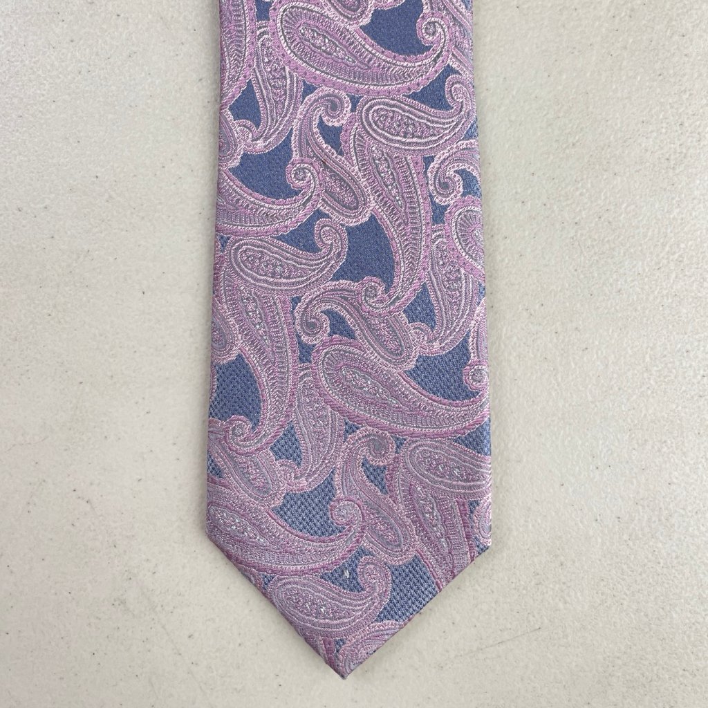 Pronto Uomo Tie New Lavender Purple Paisley Print Silk Necktie Brand Pronto U